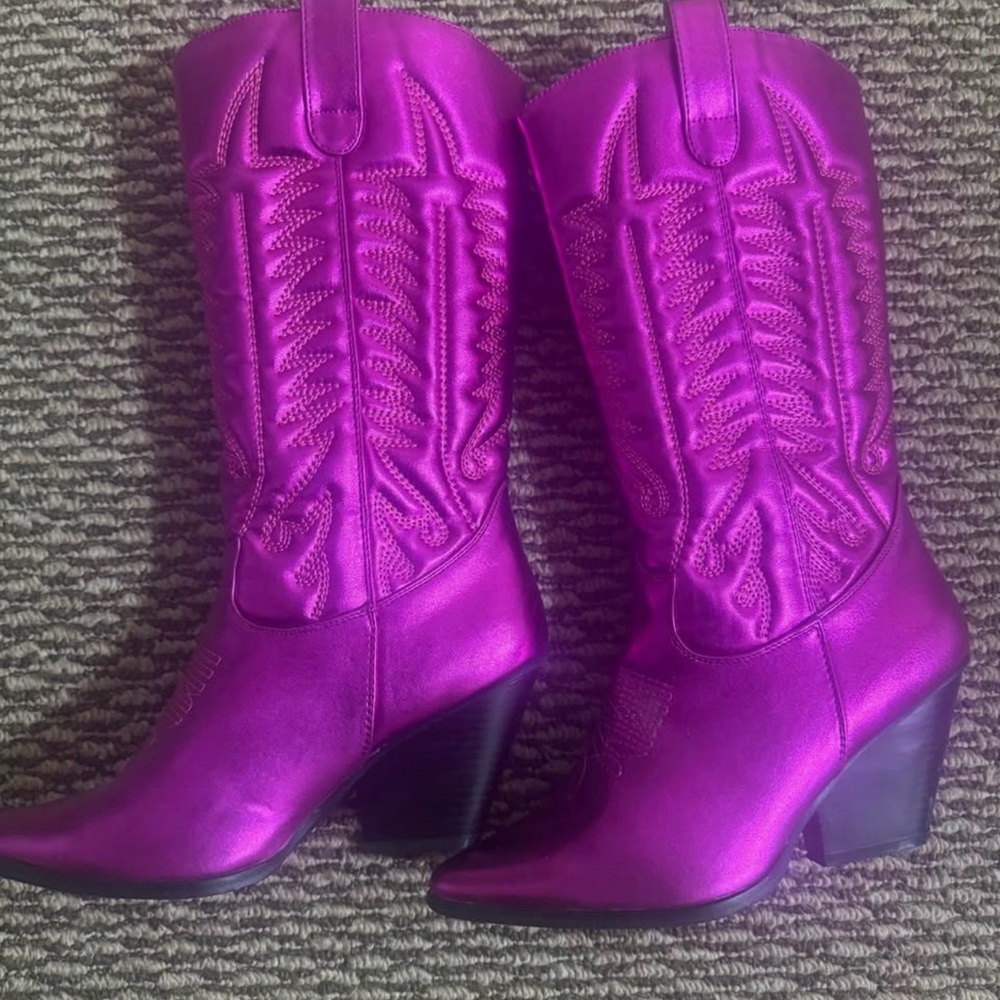 Purple Western-Style Women's Boots